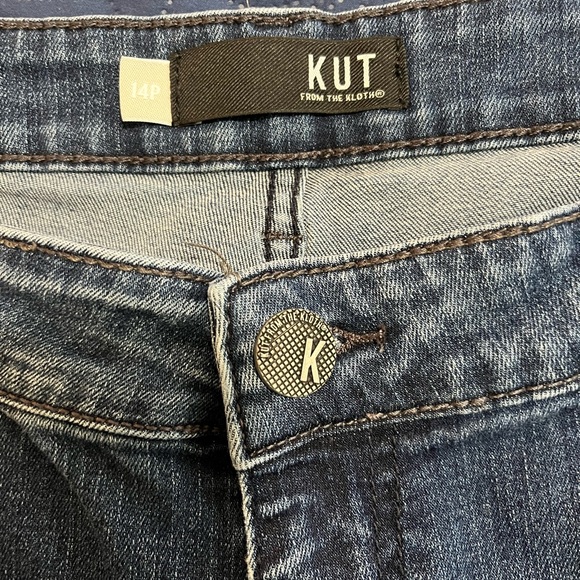 KUT from the kloth Donna Ankle Skinny in 14 Petite. Medium blue with raw hem. - Picture 2 of 7